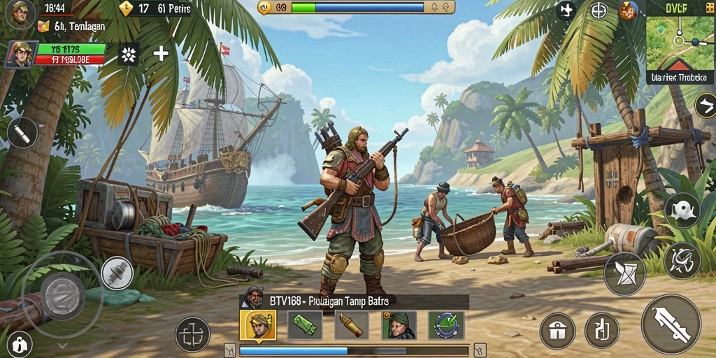 Tampilan gameplay BTV168 dalam dunia terbuka yang menakjubkan.