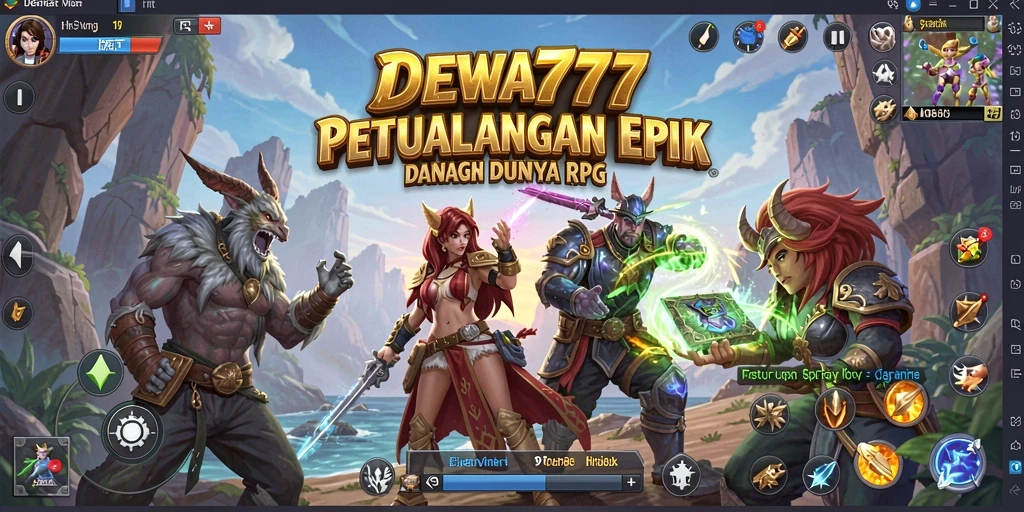 Tampilan permainan RPG yang mendebarkan dalam DEWA777.