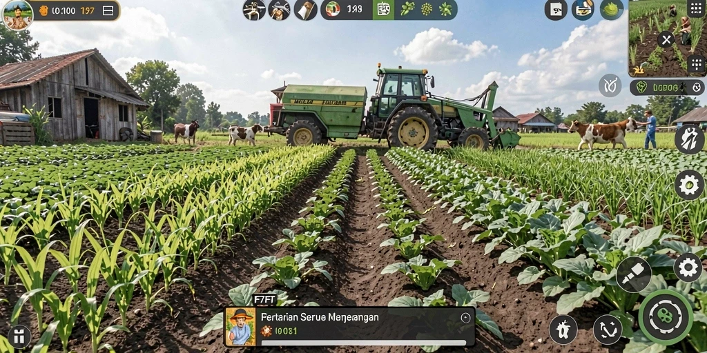 Tampilan menarik dari gameplay F7F7 yang penuh warna.