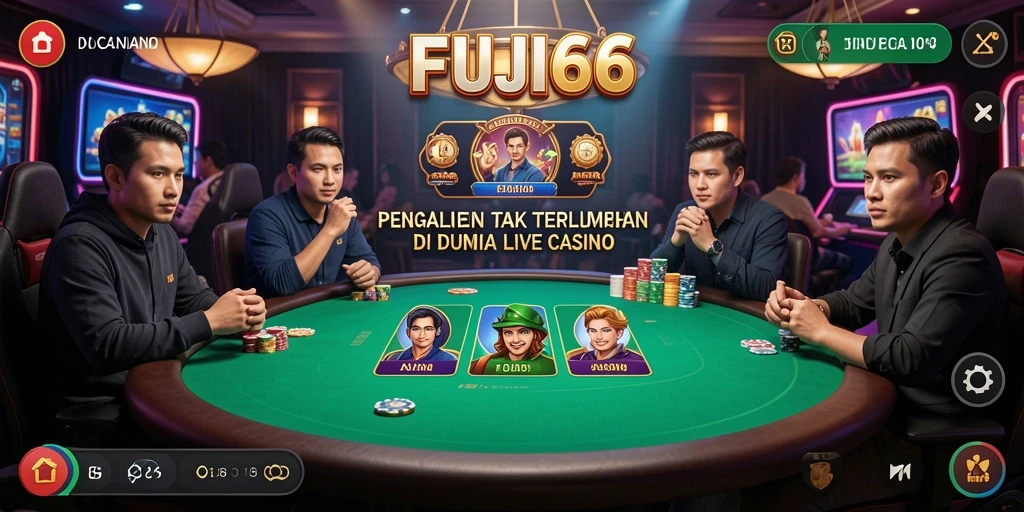 Tampilan gameplay FUJI66 yang mendebarkan dengan dealer langsung.