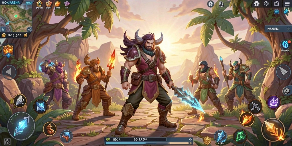 Tampilan seru gameplay HOKIARENA saat melawan monster berbahaya.