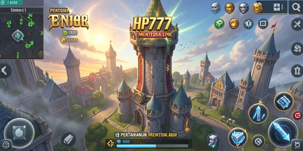 Tampilan gameplay mendebarkan dari HP777 Tower Defense.
