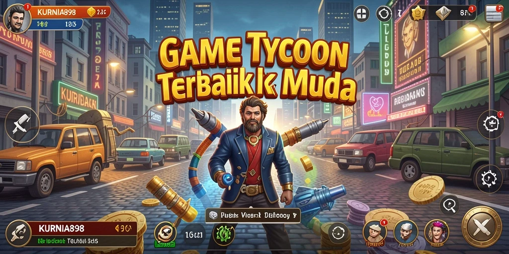 Screenshot KURNIA898 menunjukkan gameplay manajemen bisnis yang menarik.