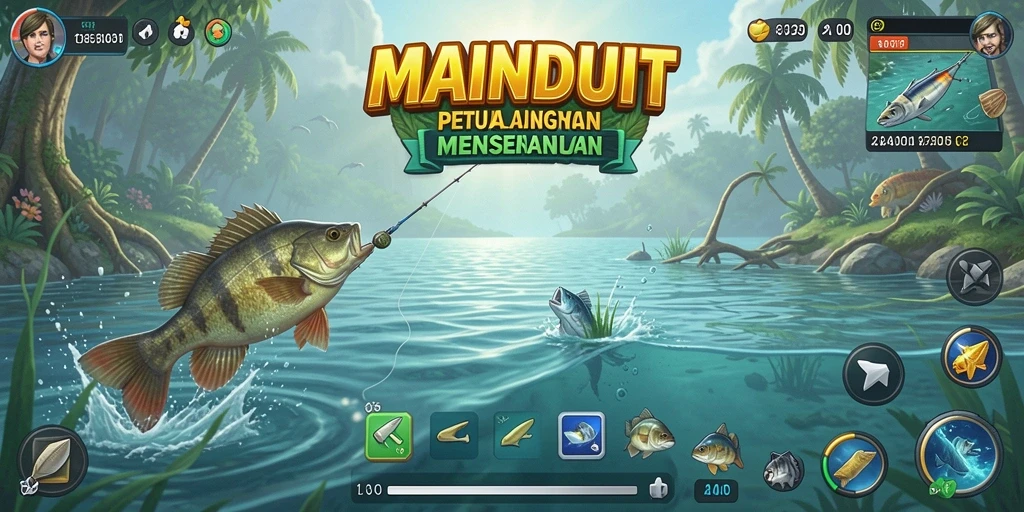 Tangkapan ikan besar dan indah dalam gameplay <strong>MAINDUIT</strong>.