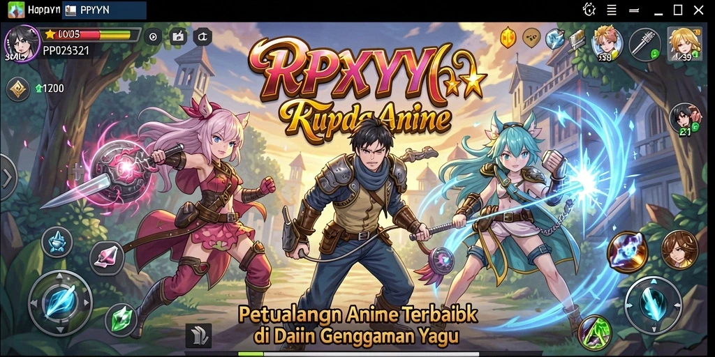 Tampilan gameplay seru yang menggugah semangat petualangan anime.