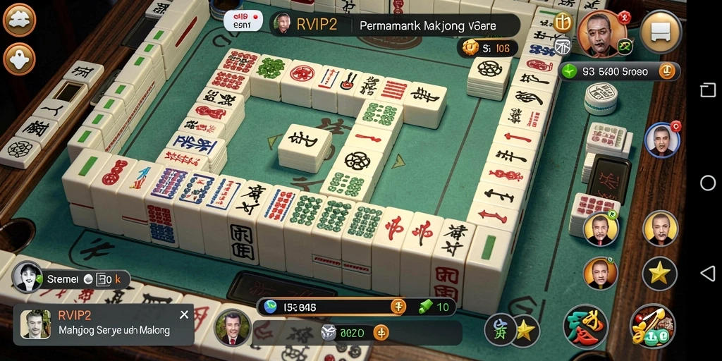 Tampilan gameplay Mahjong yang seru dan menantang di RVIP2.